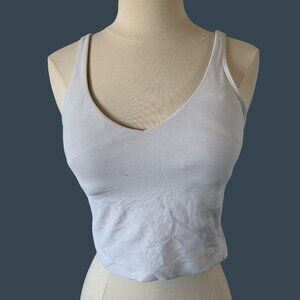 Lululemon White V-Neck Cropped Tank Top Size 8